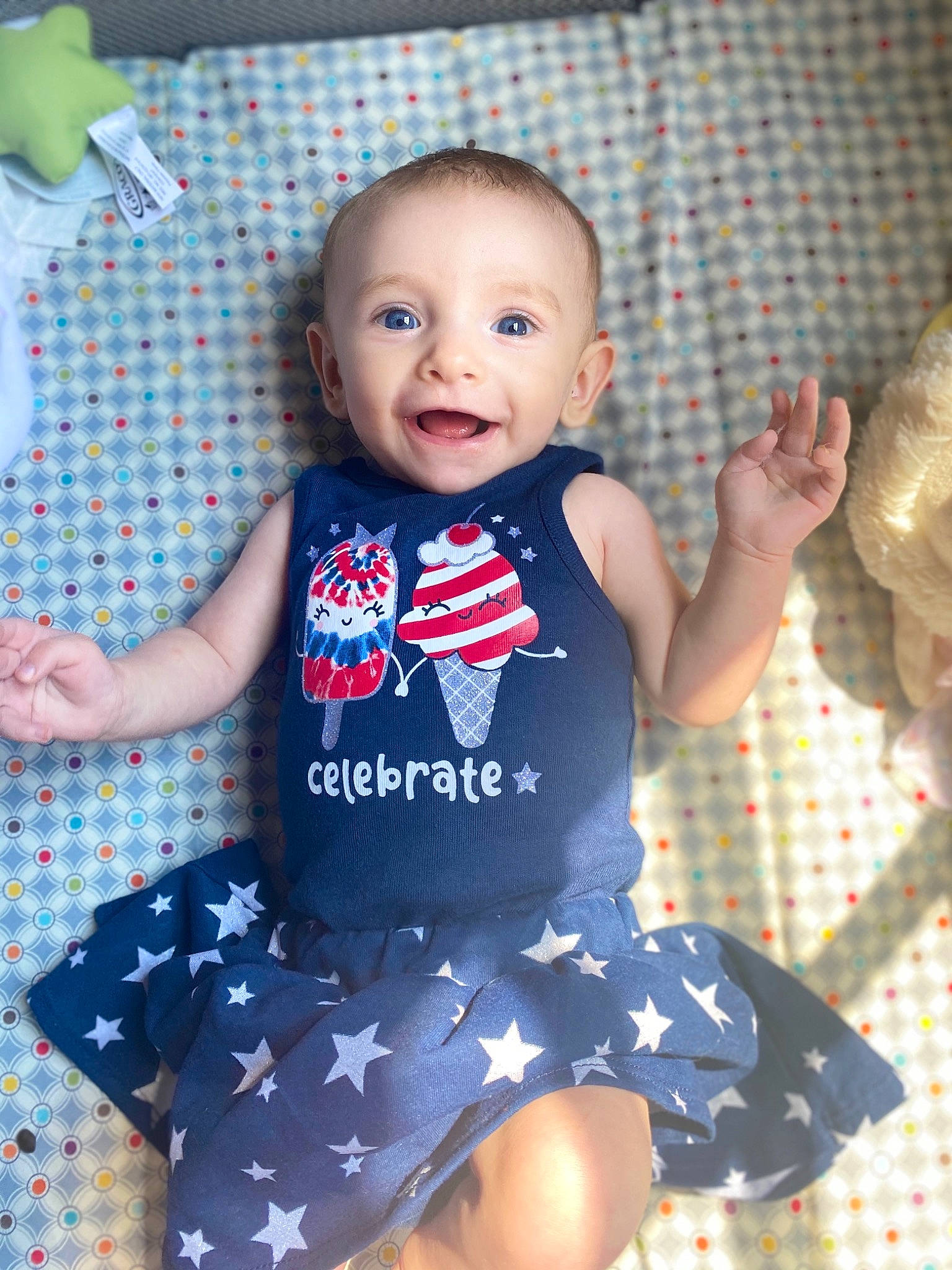 Gracelyn joined the competition — help win amazing prizes! baby, baby_products, baby_toddler_clothing, child, clothing, pattern, person, product, toddler