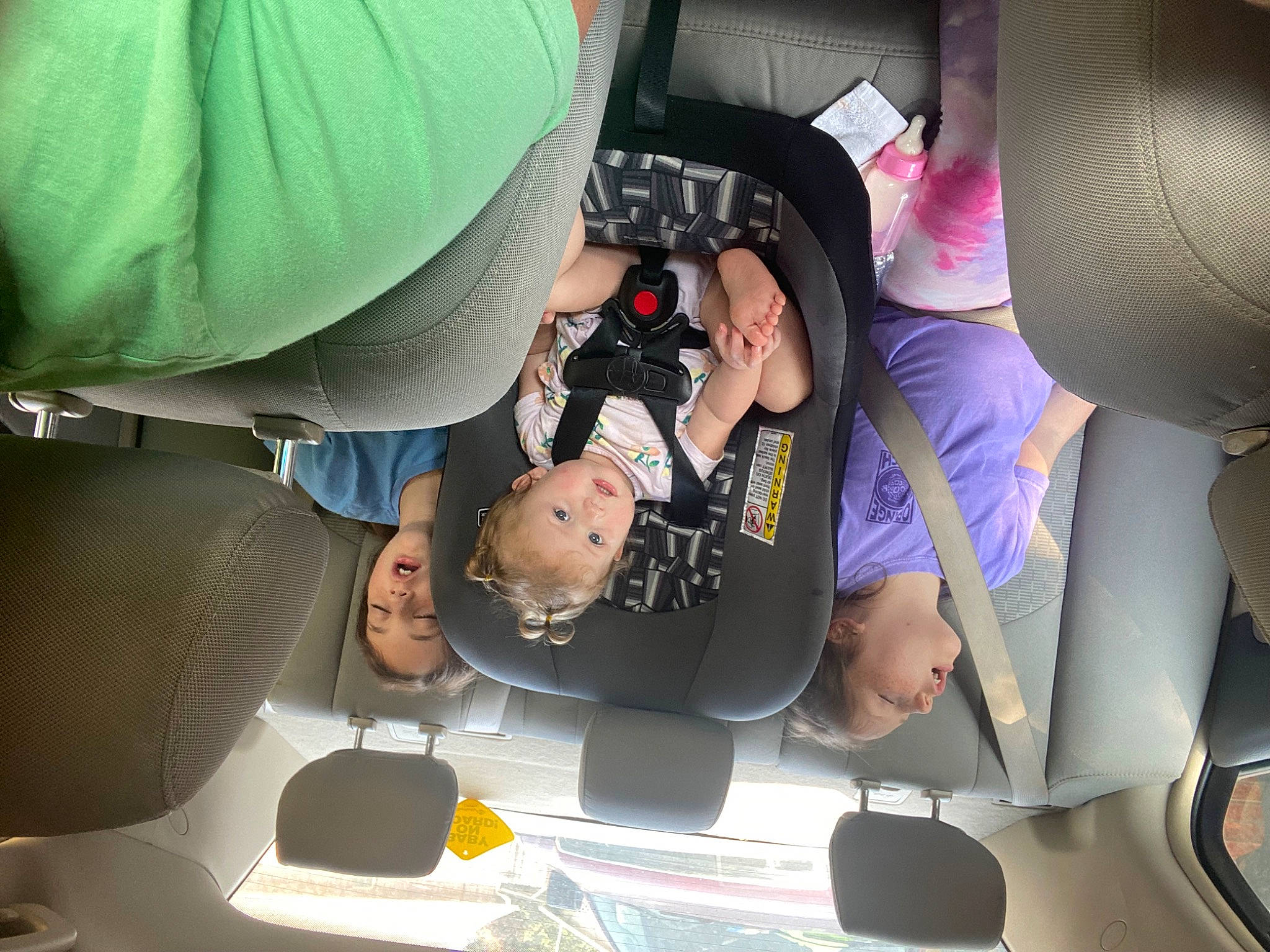 Mairee Grace Yarnevich is registered to the contest to win money with this photo: auto_part, automotive_design, automotive_exterior, baby, car, car_seat, car_seat_cover, comfort, event, eyewear, family_car, fun, head_restraint, knee, luxury_vehicle, motor_vehicle, person, service, thigh, vehicle