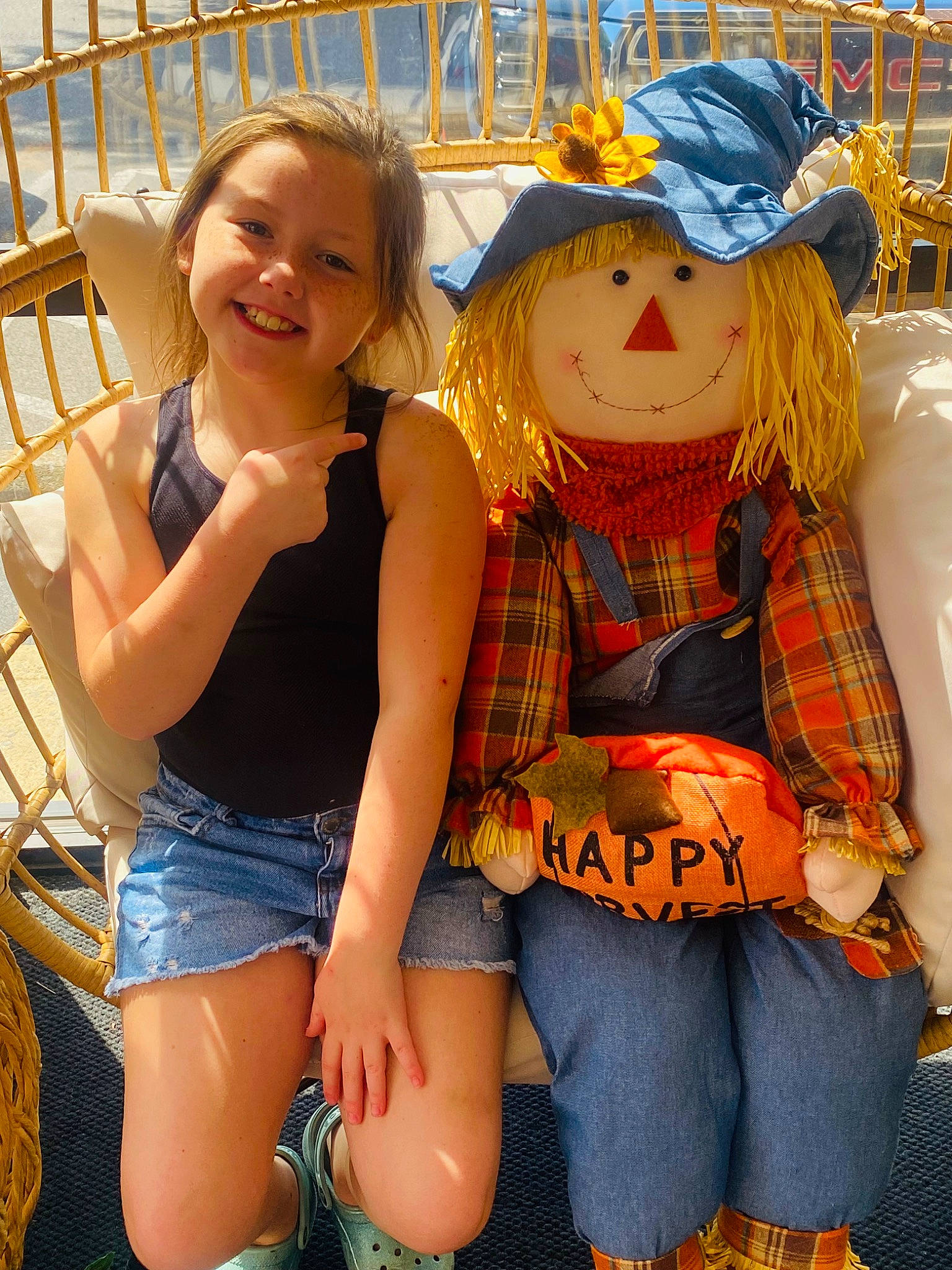 Ava Yarnevich joined the competition — help win amazing prizes! blond, doll, fun, happy, hat, human_leg, jean_short, joy, leisure, orange, pattern, person, shorts, smile, sun_hat, textile, thigh, toy, trunk, waist
