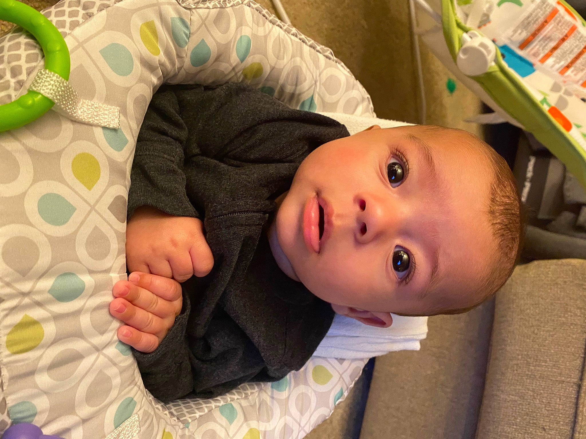 Nicholas joined the competition — help win amazing prizes! baby, baby_products, baby_safety, baby_toddler_clothing, cheek, child, comfort, eye, face, finger, flooring, happy, head, nose, pattern, person, shelf, skin, sleeve, toddler