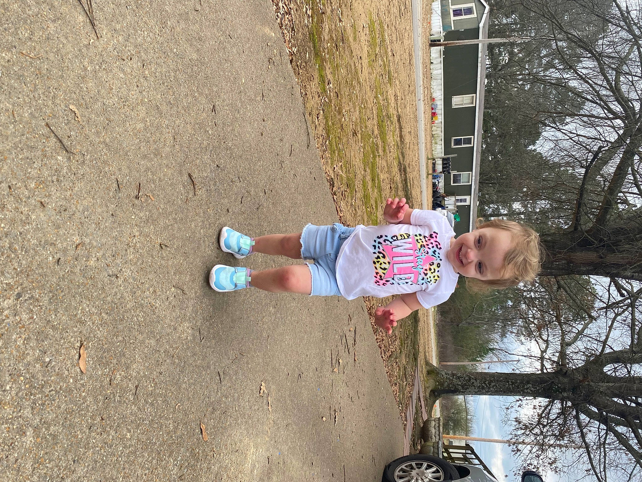 Sophie joined the competition — help win amazing prizes! child, concrete, fun, human_leg, joy, leisure, person, plant, play, shadow, smile, soil, thigh, toddler, tree, walking_shoe