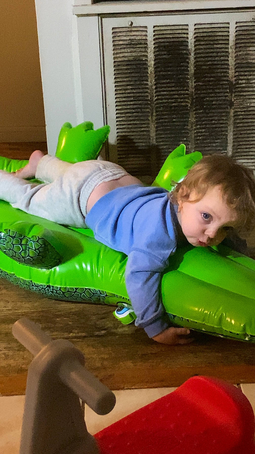 Sophie is registered to the contest to win money with this photo: baby, baby_toddler_clothing, child, comfort, crawling, flooring, fun, grass, green, happy, inflatable, leisure, person, plastic, play, product, recreation, sitting, smile, toddler