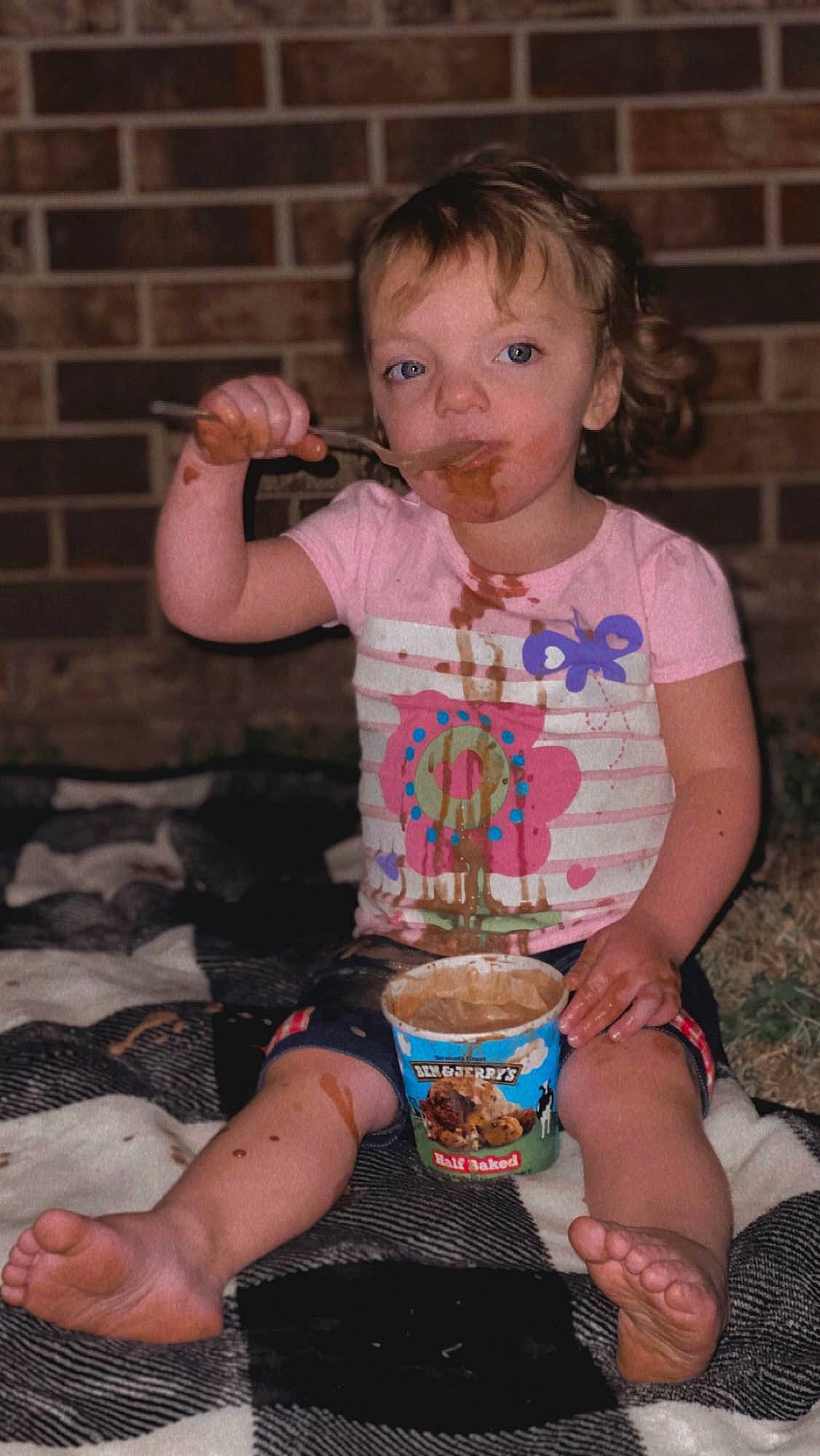 Sophie joined the competition — help win amazing prizes! baby_toddler_clothing, child, dessert, drink, drinkware, event, eye, food, fun, hand, happy, iris, person, pink, shorts, sitting, sweetness, t_shirt, tableware, thigh