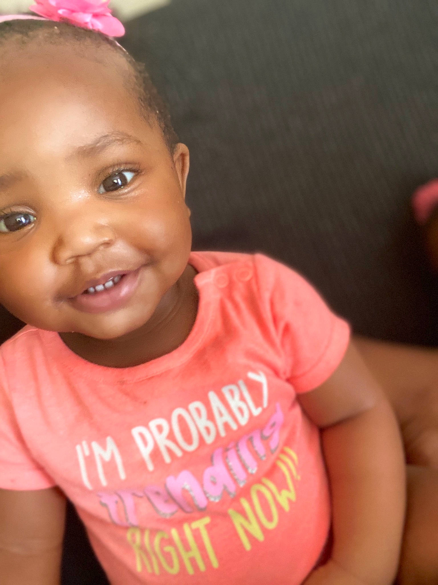 Amaani joined the competition — help win amazing prizes! baby, baby_toddler_clothing, cheek, child, chin, ear, face, facial_expression, forehead, fun, happy, head, lip, person, pink, skin, smile, toddler