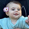 Sofia participe au concours pour gagner de l'argent avec cette photo : baby, child, flower, smile, face, hand, blue_sweater, portrait, cute, happy, earring, skin, person, young_child, closeup, expression, outdoor, background_blur, reaching_hand, eyelashes