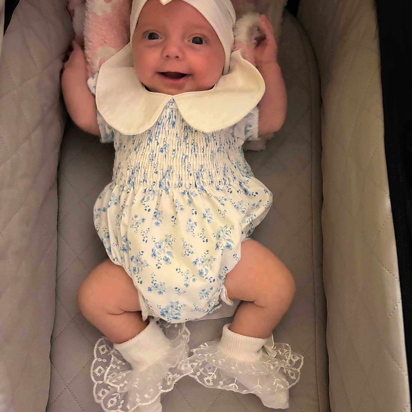 Dorothie-Anne joined the competition — help win amazing prizes! baby, bed, bonnet, cap, clothing, couch, cradle, crib, dress, face, furniture, hat, head, hosiery, infantbed, newborn, person, photography, portrait, sock