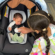 Deair joined the competition — help win amazing prizes! baby, child, sleeping, car_seat, blanket, braided_hair, floor, patterned_carpet, indoor, toddler, cute, comfort, family, newborn, gentle_touch, clothing, hand, footwear, person, love