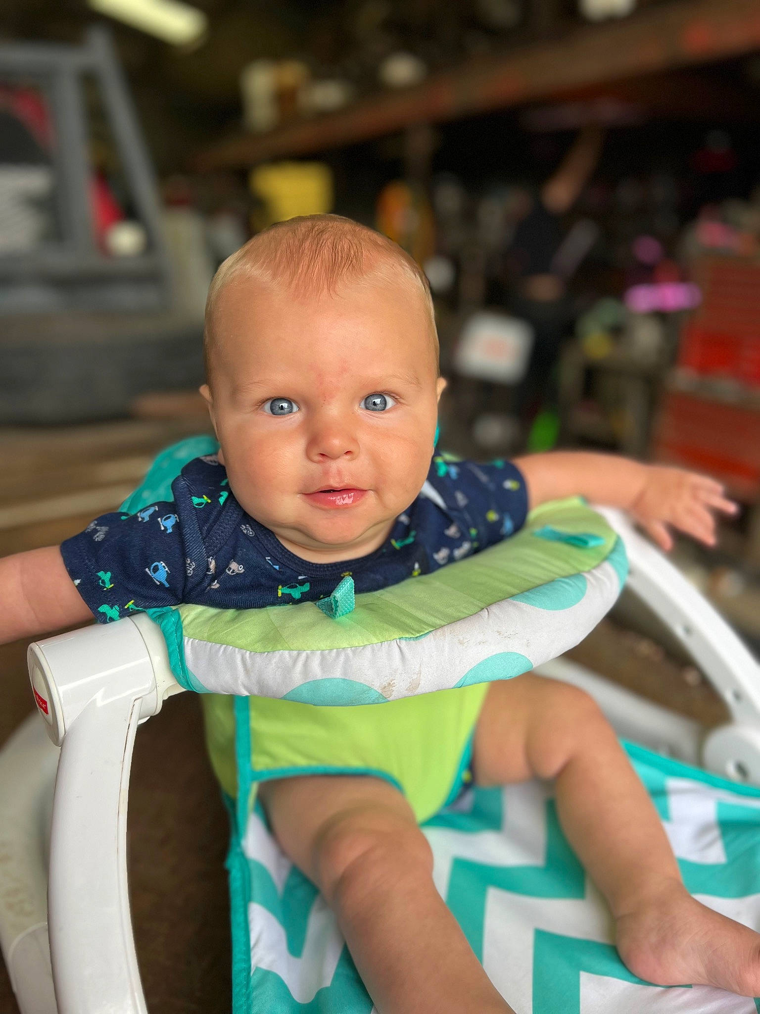 Stetsyn is registered to the contest to win money with this photo: baby, baby_products, baby_toddler_clothing, chair, cheek, child, electric_blue, event, eye, fun, happy, iris, leisure, person, recreation, sitting, skin, smile, t_shirt, toddler