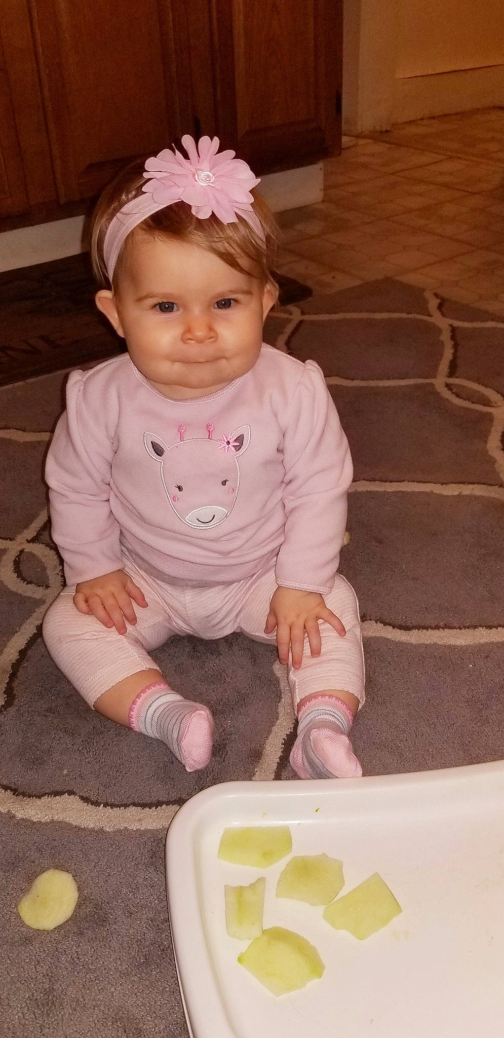 Serenity is registered to the contest to win money with this photo: child, day, girl, headgear, infant, person, pink, product, sitting, skin, toddler