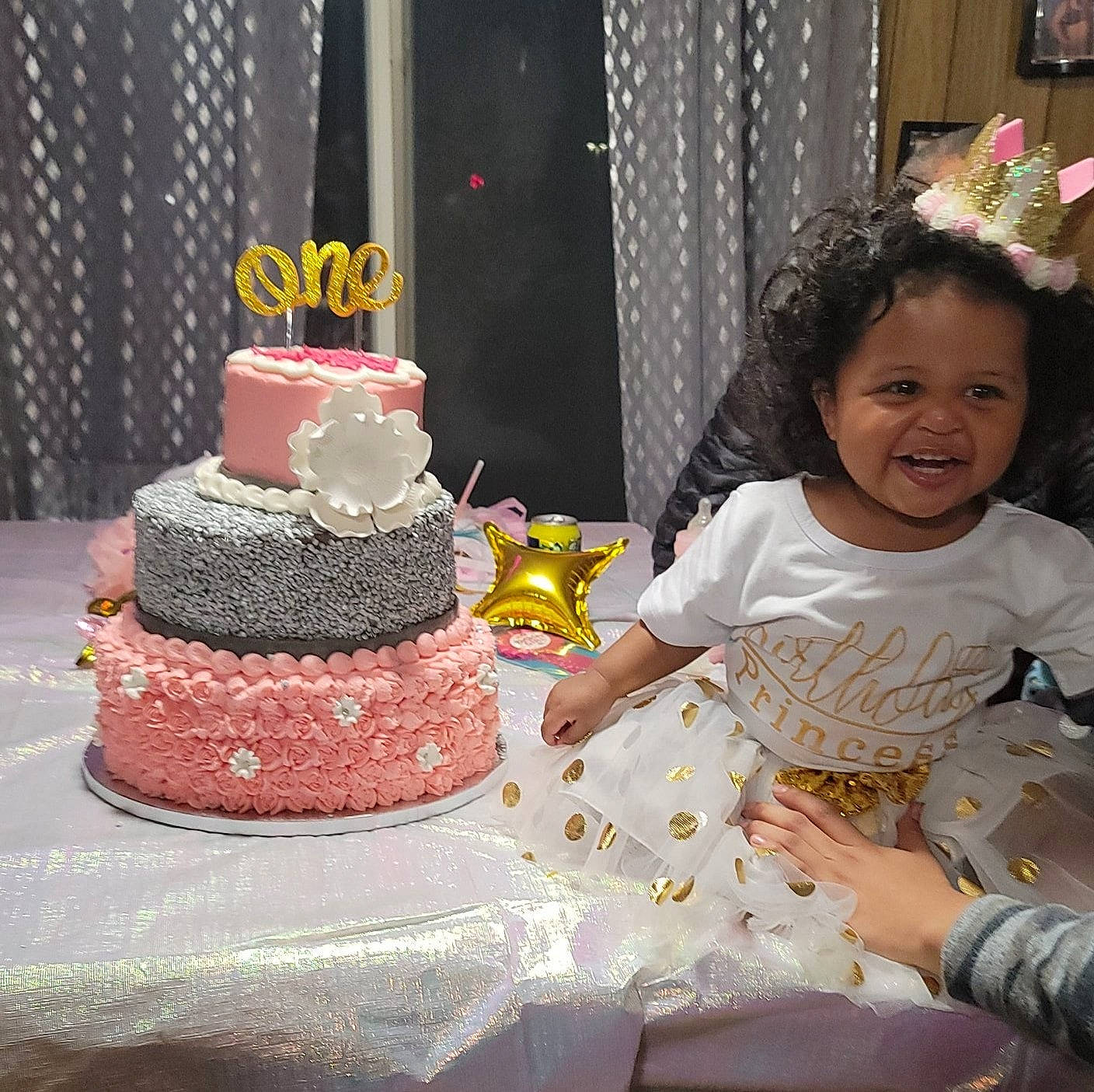 Nina joined the competition — help win amazing prizes! baby_toddler_clothing, baked_goods, birthday, birthday_cake, birthday_party, cake, cake_decorating, cake_decorating_supply, cuisine, dessert, dress, event, food, happy, joy, person, pink, smile, sugar_cake, sweetness