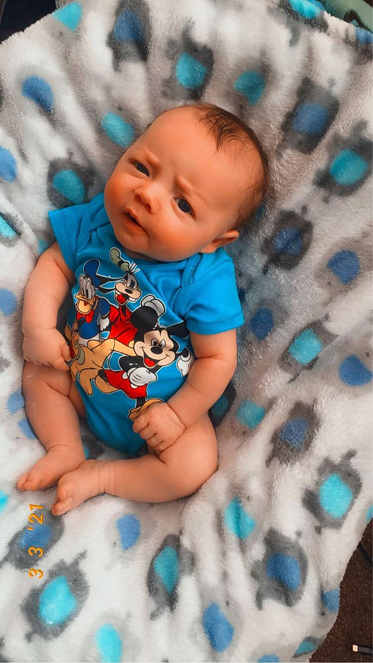 Deacon joined the competition — help win amazing prizes! aqua, azure, baby, baby_toddler_clothing, blue, cheek, chin, eye, face, happy, head, iris, mouth, nose, person, product, skin, sleeve, textile, toddler