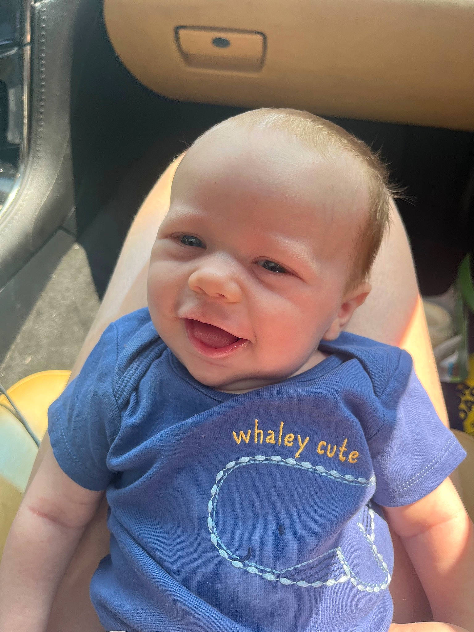 Juelz joined the competition — help win amazing prizes! automotive_design, automotive_exterior, baby, baby_toddler_clothing, cheek, child, chin, electric_blue, eye, family_car, happy, iris, motor_vehicle, person, sitting, skin, sleeve, smile, t_shirt, toddler