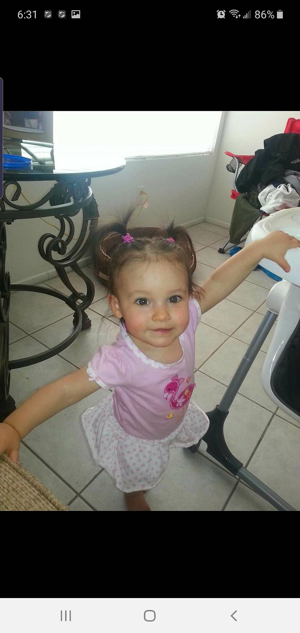 Leah joined the competition — help win amazing prizes! child, daughter, ear, electronic_device, hair, hairstyle, head, leg, long_hair, person, photography, skin, smile, snapshot, technology, toddler