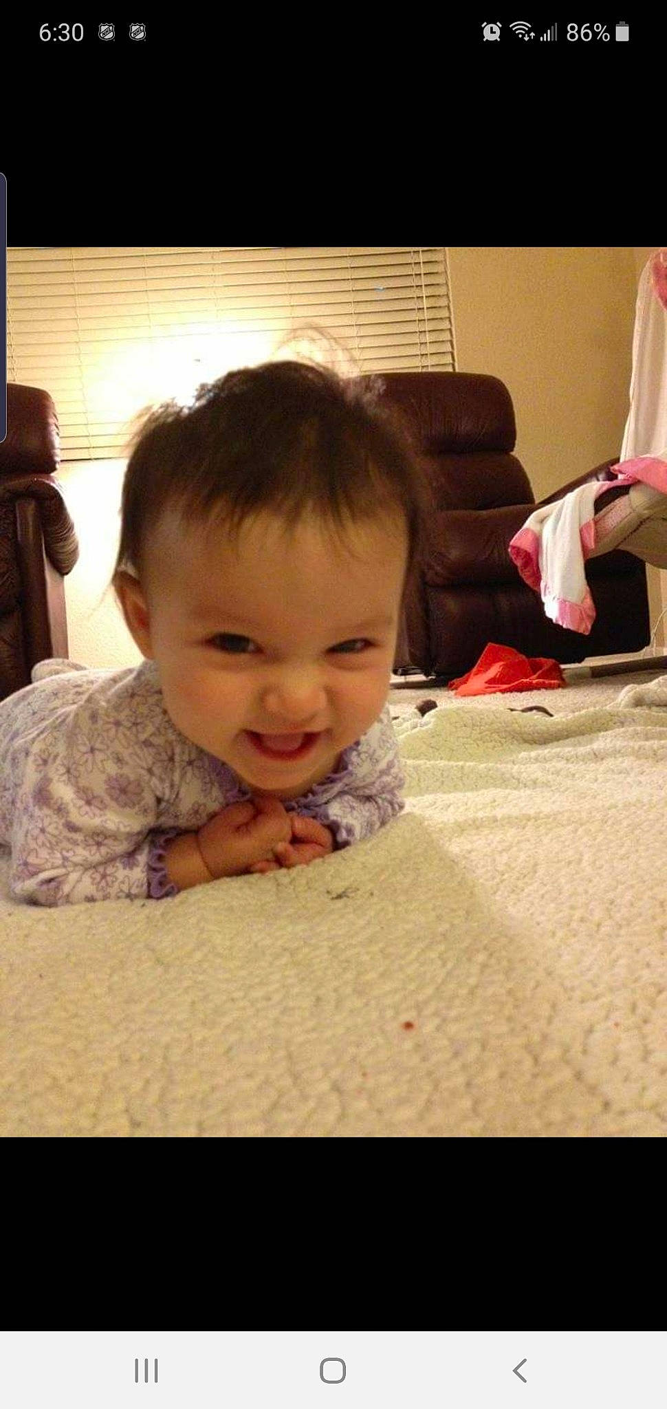 Leah is registered to the contest to win money with this photo: baby, beauty, cheek, child, crawling, ear, eye, face, finger, forehead, head, mouth, nose, person, play, sitting, skin, smile, snapshot, toddler