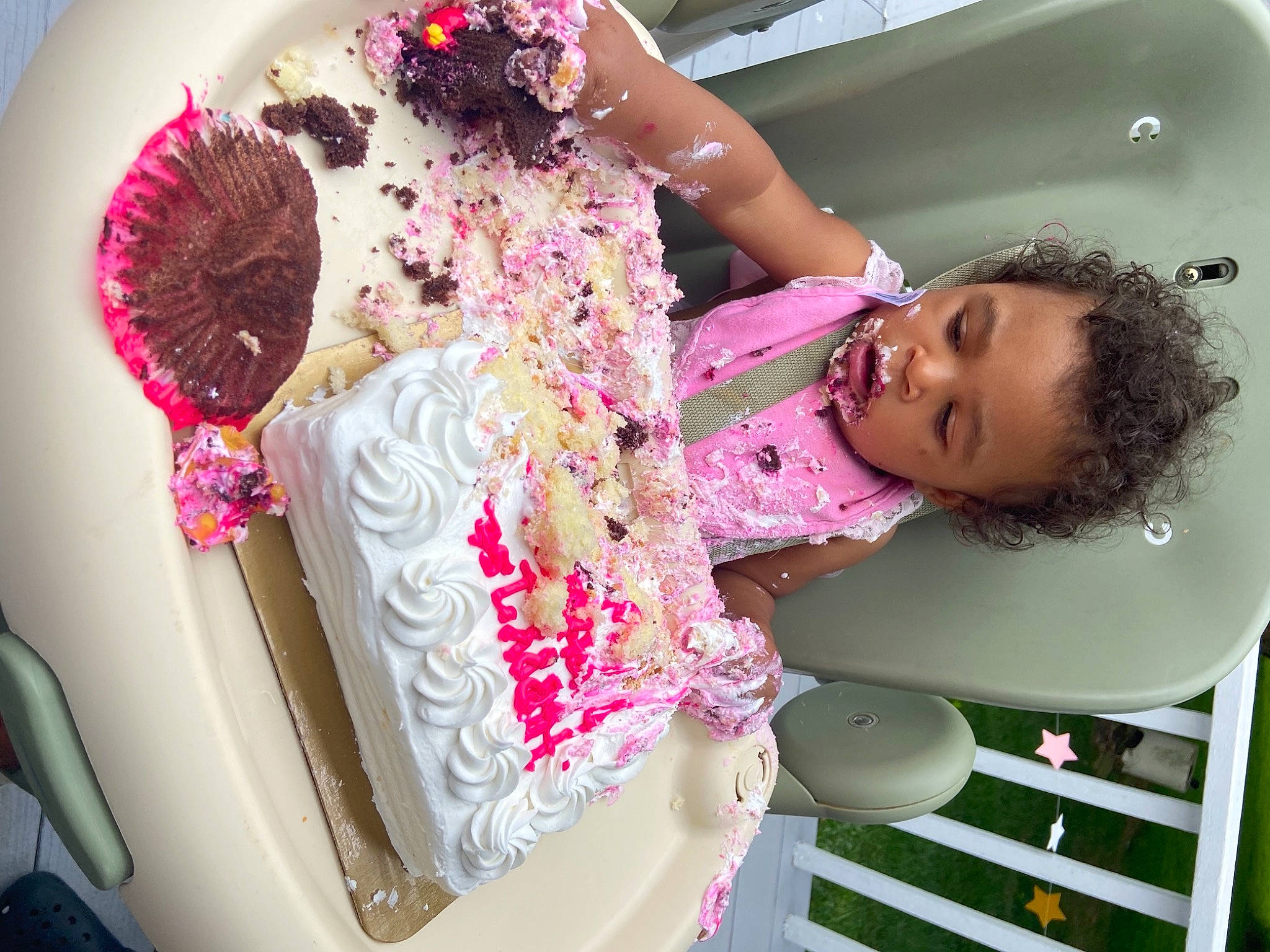 Kinsley is registered to the contest to win money with this photo: baked_goods, baking, birthday_cake, cake, cake_decorating, child, dessert, event, fashion, food, happy, icing, ingredient, magenta, pattern, person, petal, pink, sugar_cake, sweetness