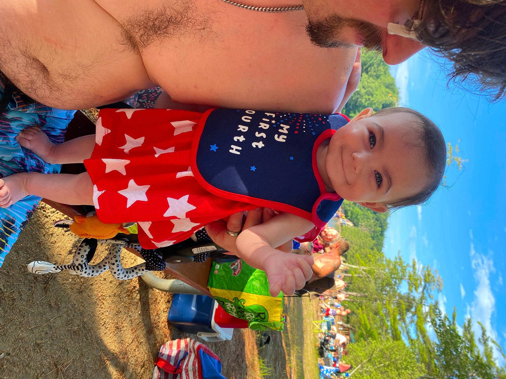 Anastasia joined the competition — help win amazing prizes! baby, blue, chest, child, electric_blue, event, fun, grass, happy, joy, leisure, people, people_in_nature, person, photograph, red, sky, summer, toddler, tree