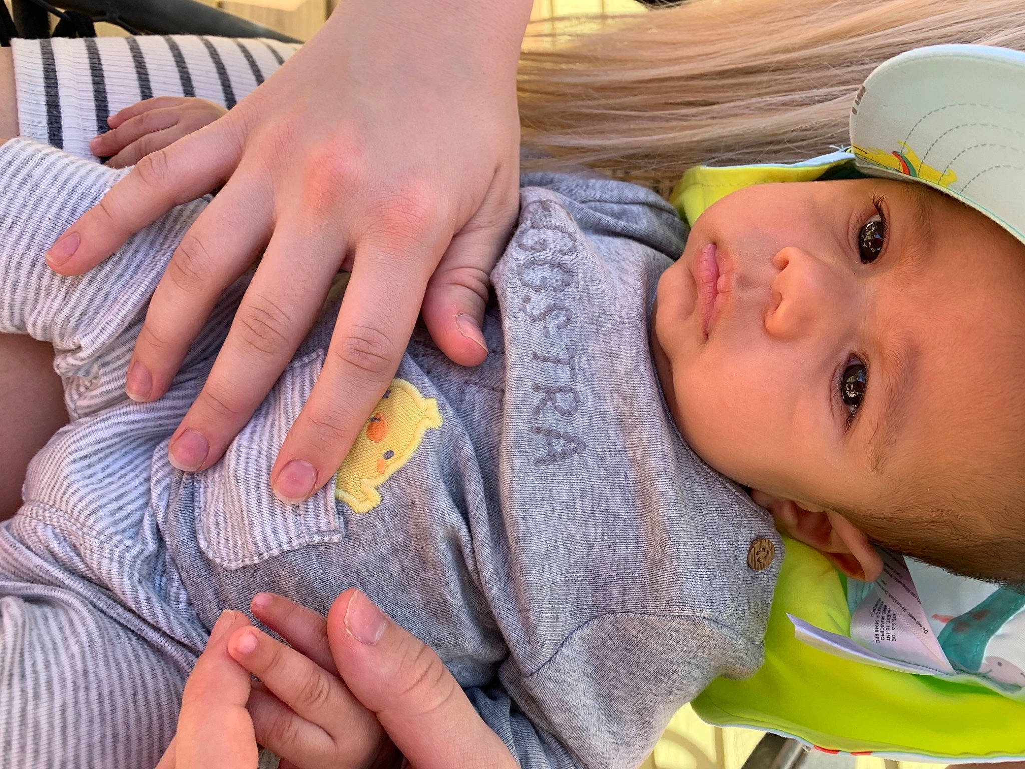 Luka joined the competition — help win amazing prizes! baby, dress, eye, face, facial_expression, finger, gesture, hand, happy, head, human_body, iris, lip, mouth, nose, orange, organ, person, product, skin