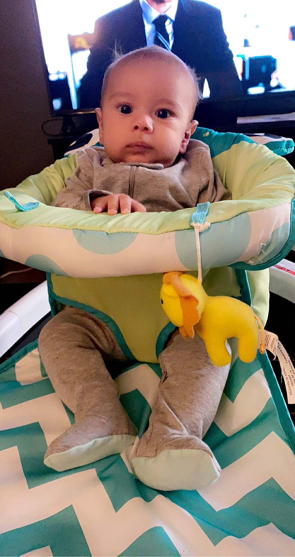 Luka joined the competition — help win amazing prizes! baby, baby_products, baby_safety, baby_toddler_clothing, blue, cheek, child, comfort, fun, lap, mouth, organ, person, photograph, snapshot, textile, thigh, toddler, toy, white