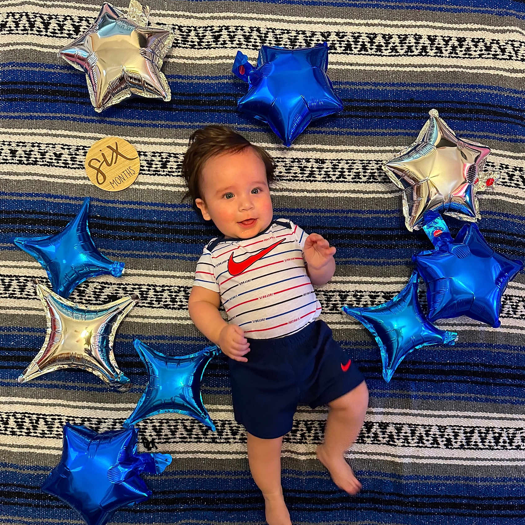 Sonny joined the competition — help win amazing prizes! baby, balloon, bodypart, clothing, costume, dress, face, flag, footwear, head, homedecor, pants, person, photography, portrait, shoe, shorts, sleeve, starsymbol, symbol