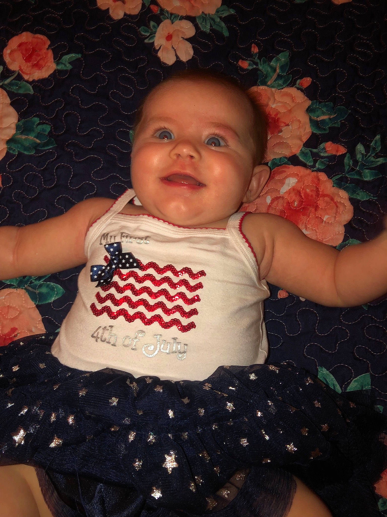 Avaleigh is registered to the contest to win money with this photo: baby, baby_toddler_clothing, cheek, child, pattern, person, smile, toddler