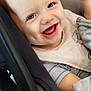 Zayden is registered to the contest to win money with this photo: baby, baby_bib, baby_clothes, blue_eyes, car_interior, car_seat, cheerful, child, clothing, cute, face, hand, happy, infant, person, portrait, seatbelt, sitting, smiling, young