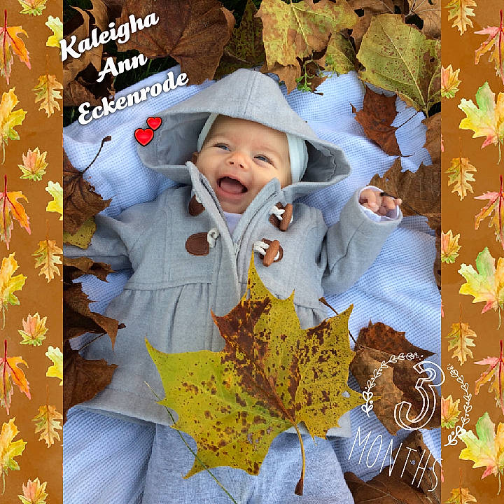 Kaleigha is registered to the contest to win money with this photo: art, autumn, child, headwear, leaf, material, person, photomontage, toddler, yellow