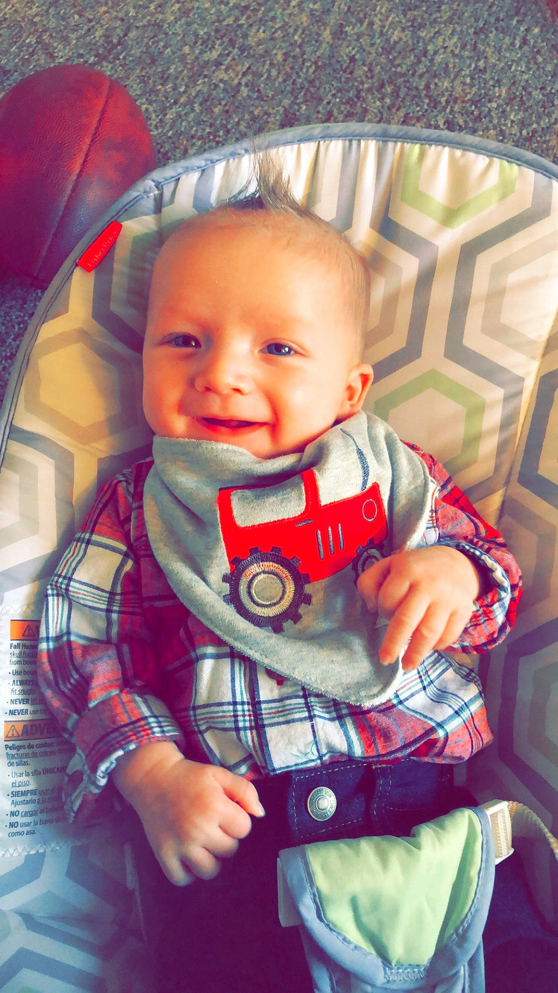 Kaisen is registered to the contest to win money with this photo: baby, baby_products, cheek, child, cool, design, pattern, person, photography, plaid, product, skin, smile, toddler