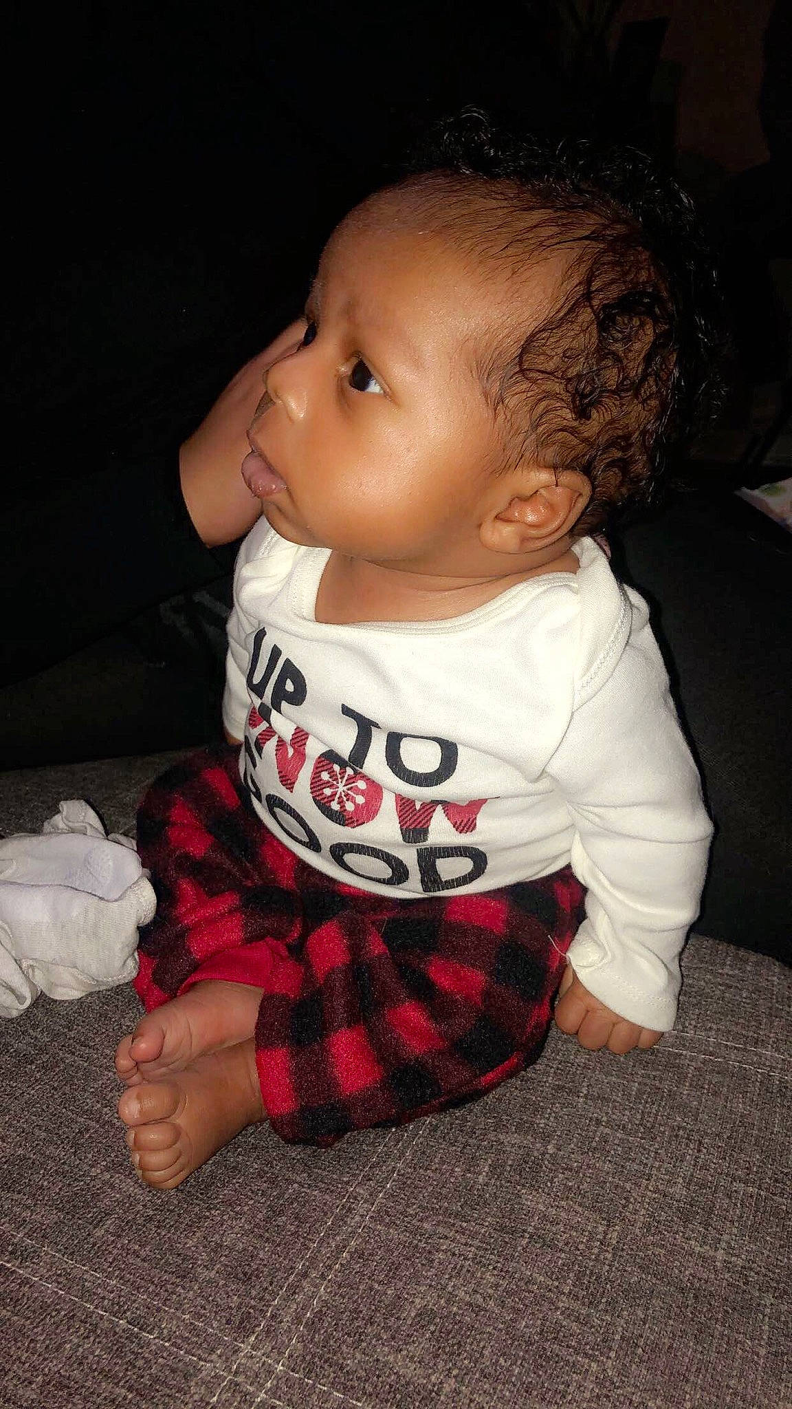 Diamond joined the competition — help win amazing prizes! baby, baby_toddler_clothing, black_hair, cheek, child, chin, ear, eye, face, forehead, hair, head, iris, lip, nose, person, sitting, skin, smile, toddler