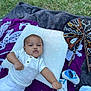 Alioune Tikilagi a rejoint le concours — aidez-le/la à gagner de superbes lots ! baby, infant, pillow, blanket, grass, baby_shoes, pacifier, fan, clothing, white_shirt, white_pants, outdoor, cute, lying_down, hand, face, head, expression, colorful, soft