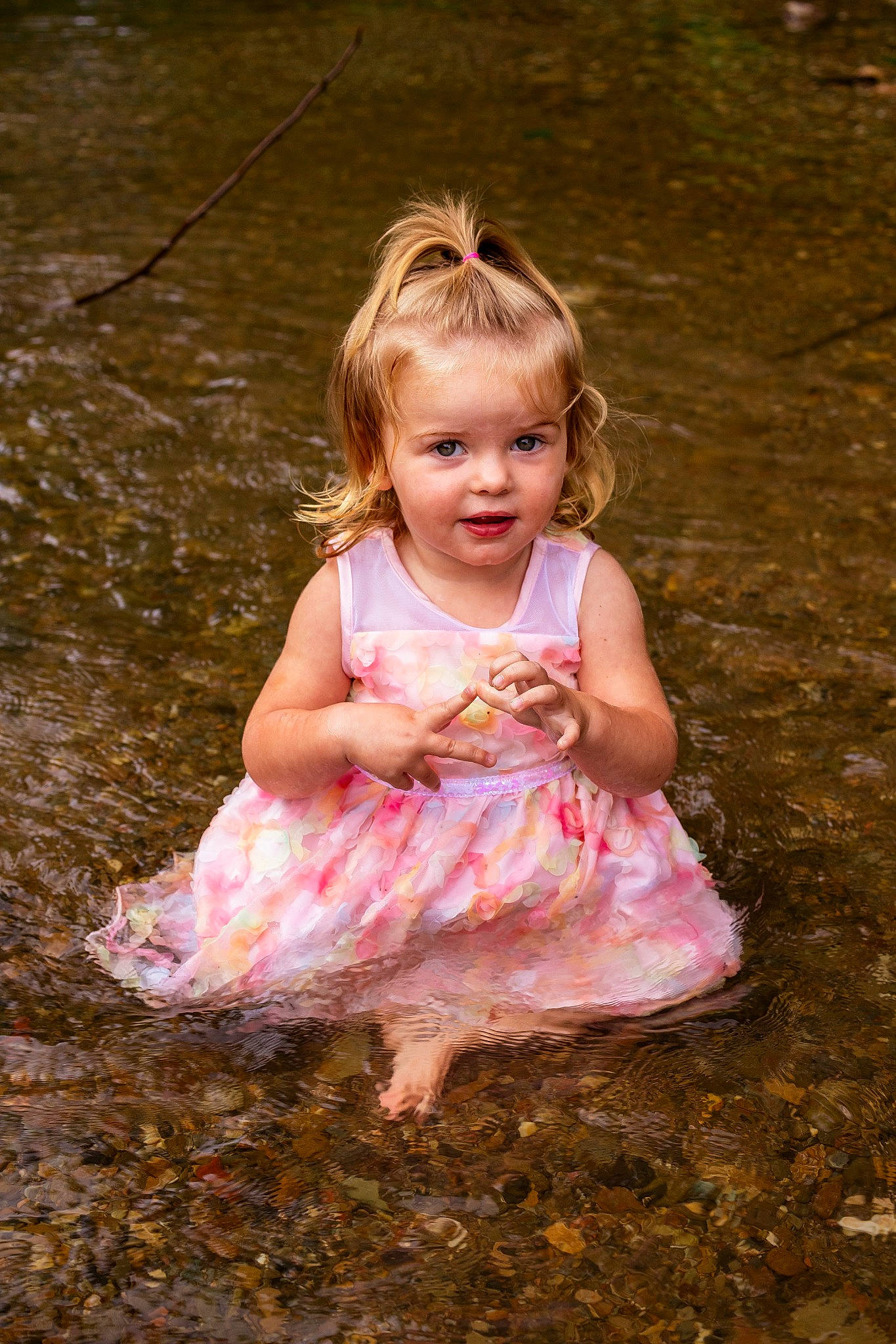Mckinley joined the competition — help win amazing prizes! baby_toddler_clothing, beauty, child, day_dress, dress, eye, face, fun, grass, hair, happy, head, people_in_nature, person, pink, skin, smile, summer, sunlight, toddler