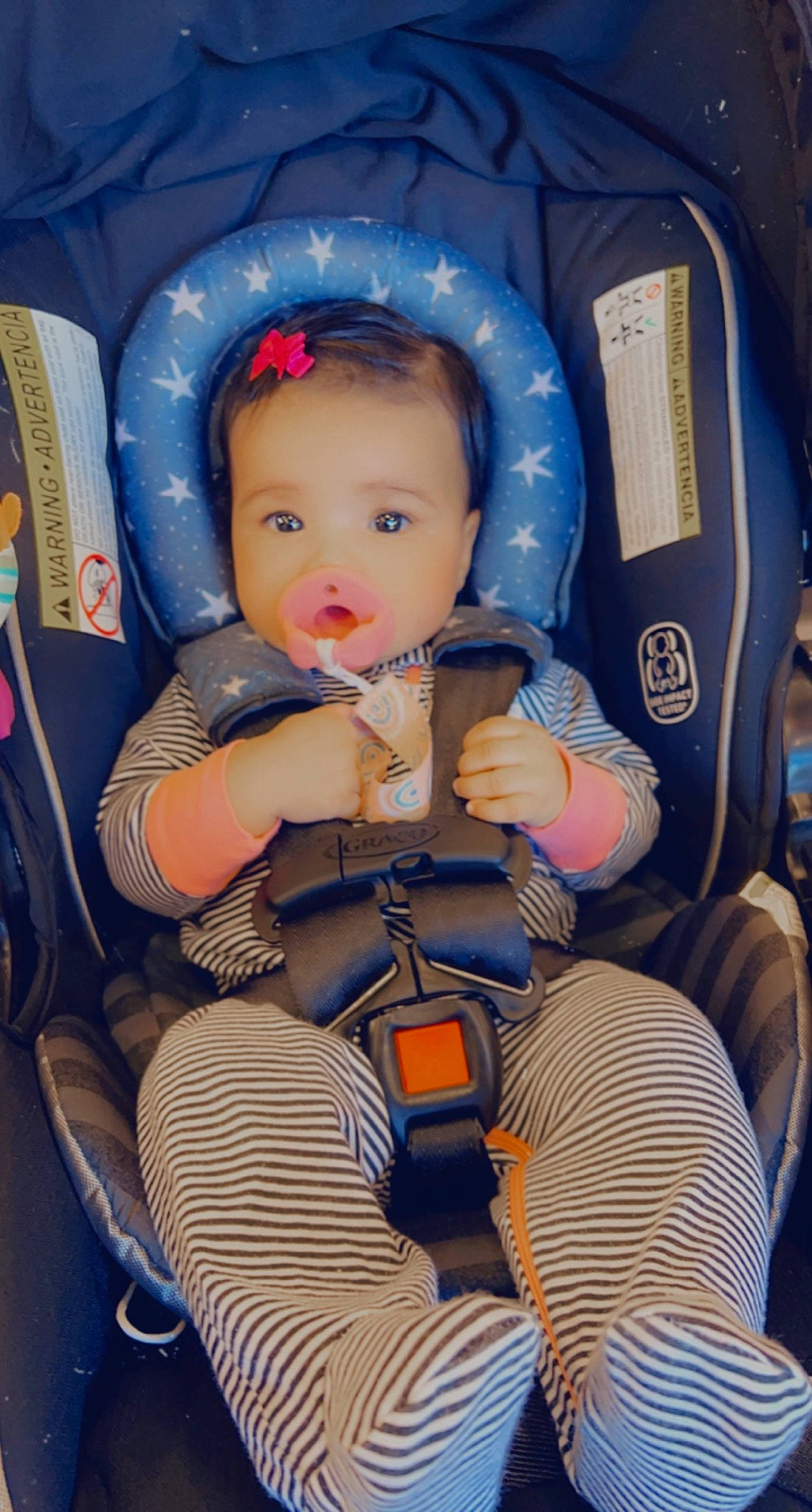 Aleigha joined the competition — help win amazing prizes! auto_part, baby, baby_carriage, baby_in_car_seat, baby_products, baby_safety, baby_toddler_clothing, car_seat, chair, cheek, child, comfort, electric_blue, eye, fun, lap, person, product, sitting, smile