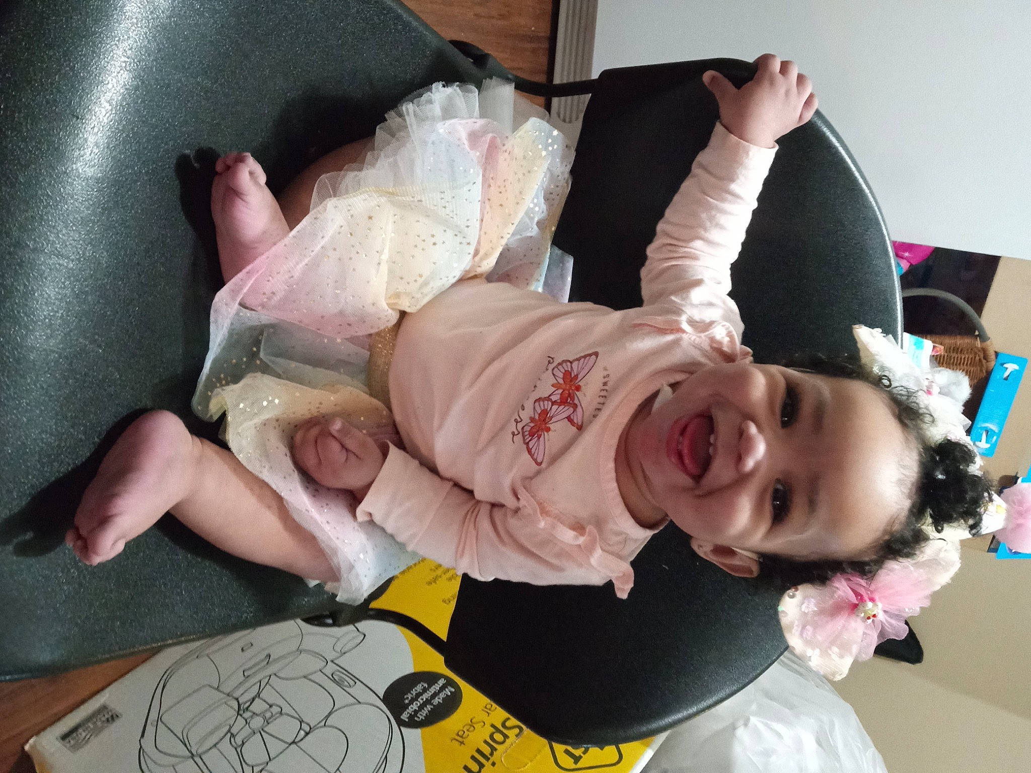 Halo joined the competition — help win amazing prizes! baby, baby_products, baby_toddler_clothing, ball, child, comfort, flooring, foot, fun, happy, human_leg, joy, knee, leg, person, room, sitting, smile, sock, thigh