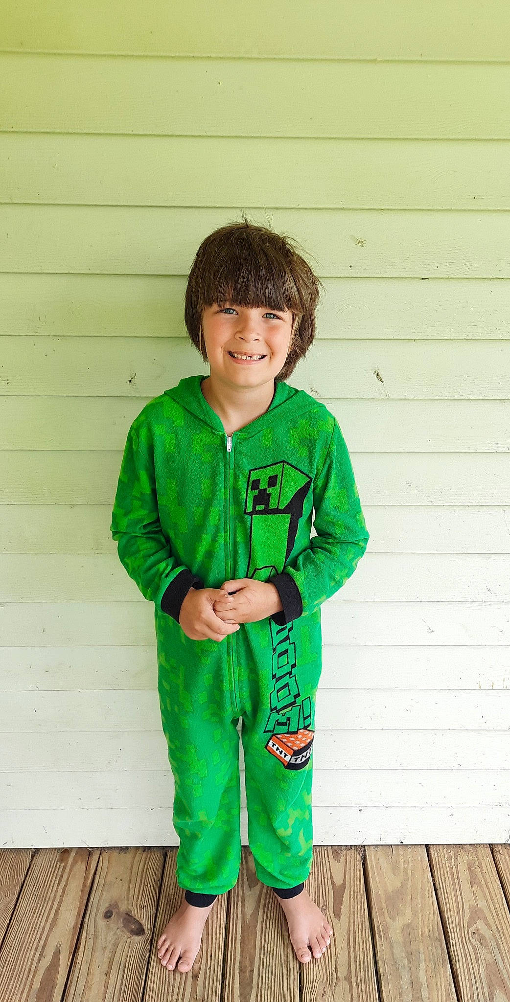 Brayden joined the competition — help win amazing prizes! baby_toddler_clothing, child, clothing, face, fun, grass, green, happy, joy, outerwear, pattern, people_in_nature, person, personal_protective_equipment, sleeve, smile, standing, t_shirt, toddler, tree