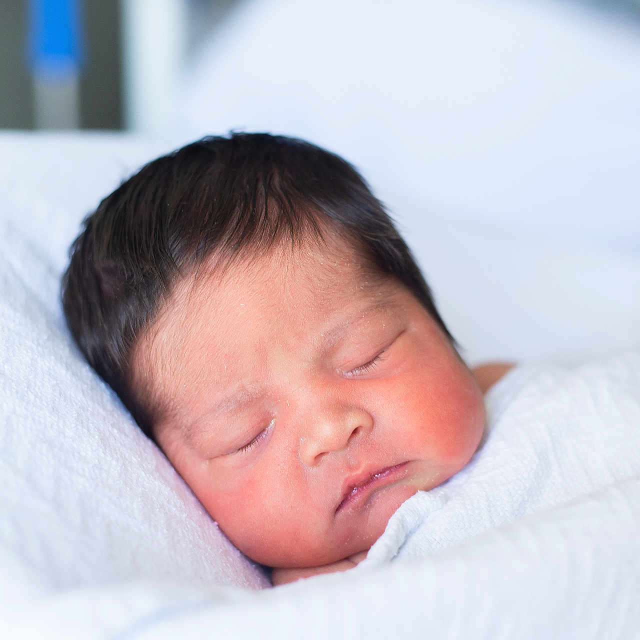 Jaime joined the competition — help win amazing prizes! architecture, baby, bed, blanket, bodypart, building, cushion, face, finger, furniture, hand, head, homedecor, hospital, newborn, person, photography, portrait, sleeping, towel