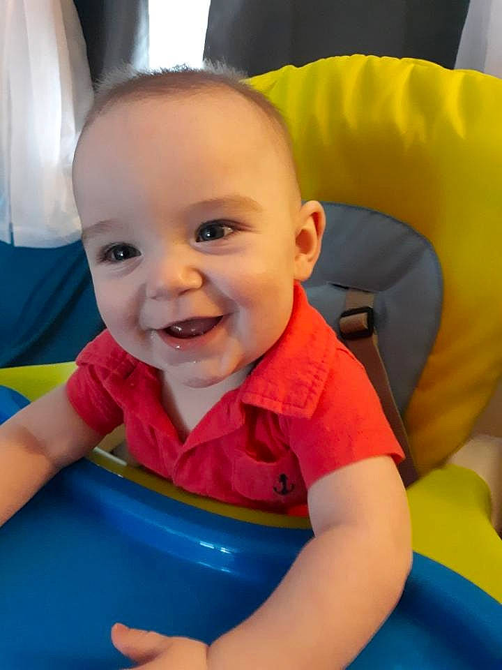 Jacson joined the competition — help win amazing prizes! baby, baby_toddler_clothing, blue, cheek, child, comfort, eye, facial_expression, finger, fun, hairstyle, happy, head, iris, joy, leisure, person, product, recreation, skin