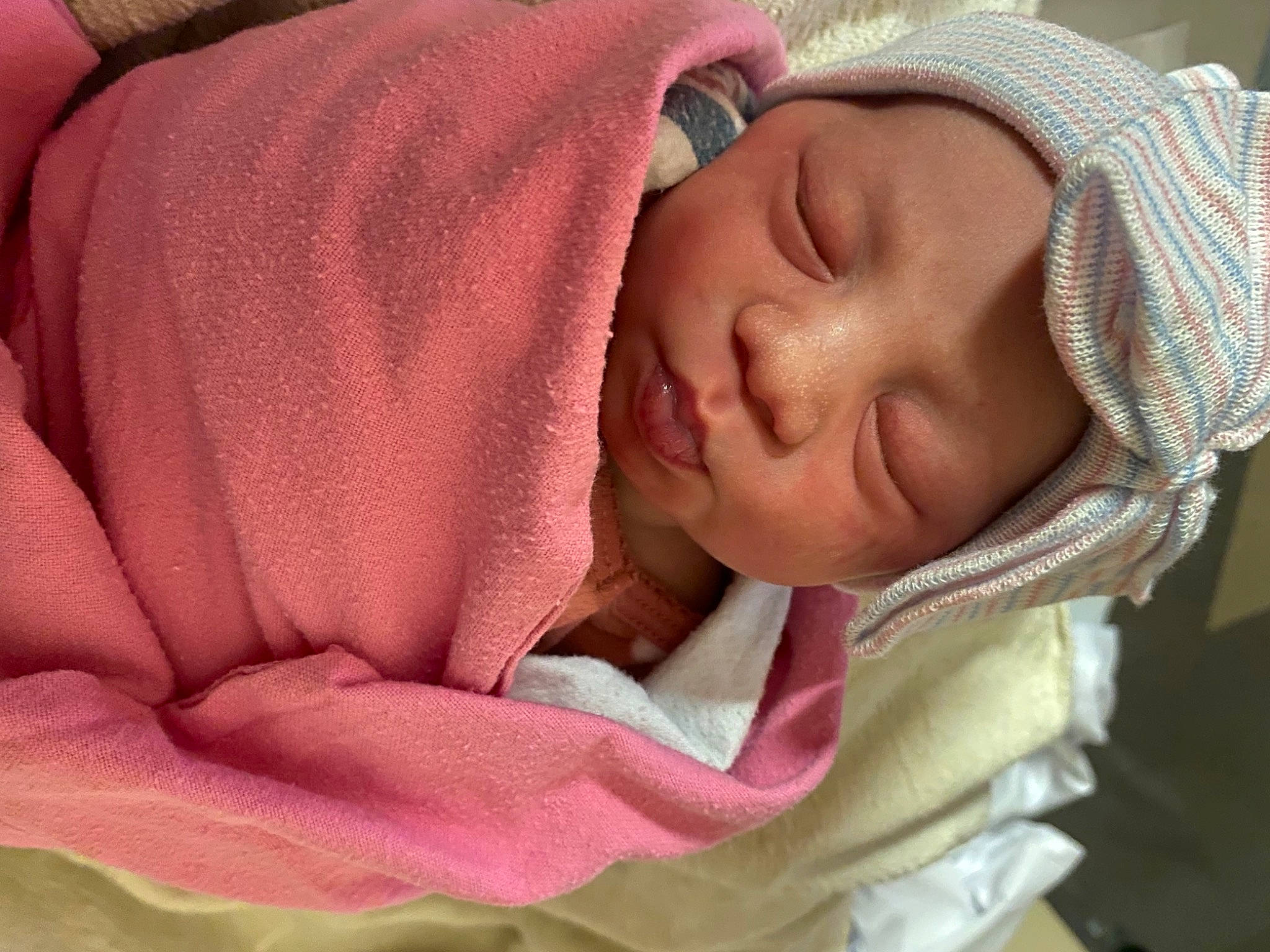 Briella is registered to the contest to win money with this photo: baby, baby_products, baby_sleeping, bedtime, cheek, child, childbirth, comfort, ear, eye, eyebrow, happy, headwear, linens, nap, nose, person, sleep, sleeve, textile