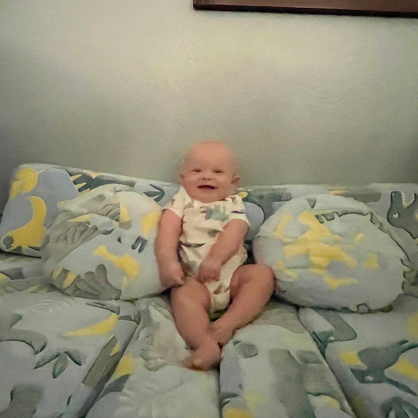 Azekiel joined the competition — help win amazing prizes! baby, casual, child, comfortable, couch, cozy, cushion, cute, furniture, happy, home, indoor, infant, living_room, patterned_fabric, person, plush, seated, smile, soft_toys