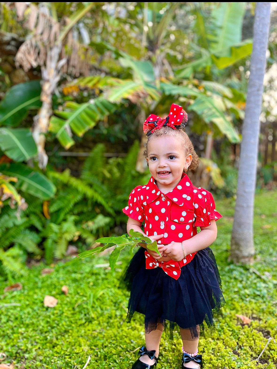 Leiyanni is registered to the contest to win money with this photo: baby_toddler_clothing, botany, clothing, day_dress, fashion_accessory, flower, fruit, grass, happy, headgear, headpiece, joy, leaf, magenta, pattern, people_in_nature, person, plant, smile, terrestrial_plant
