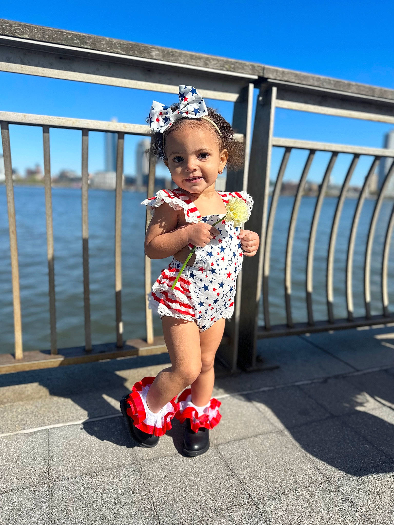 Leiyanni joined the competition — help win amazing prizes! baby, baby_toddler_clothing, day_dress, electric_blue, flash_photography, fun, happy, hat, human_leg, leisure, person, recreation, sandal, sky, smile, standing, summer, thigh, toddler, travel