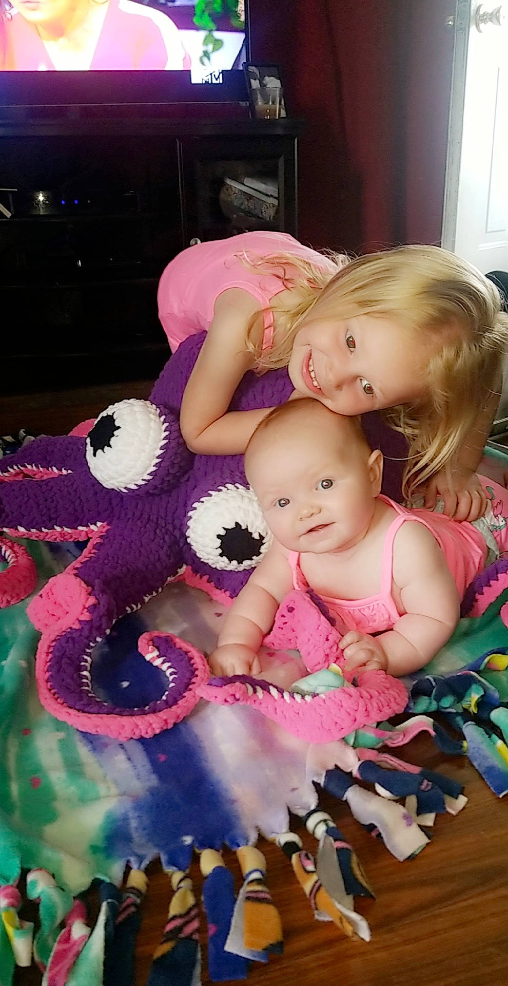 Kierra joined the competition — help win amazing prizes! baby, child, daughter, fun, person, pink, play, smile, toddler, toy