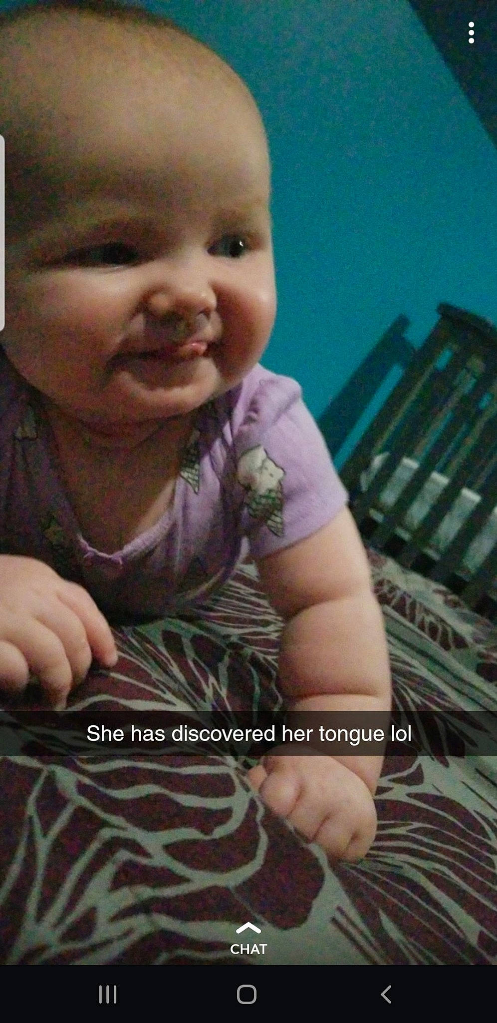 Peyton joined the competition — help win amazing prizes! baby, baby_laughing, cheek, child, face, facial_expression, finger, forehead, hand, lip, mouth, nose, person, photo_caption, skin, smile, thumb, toddler