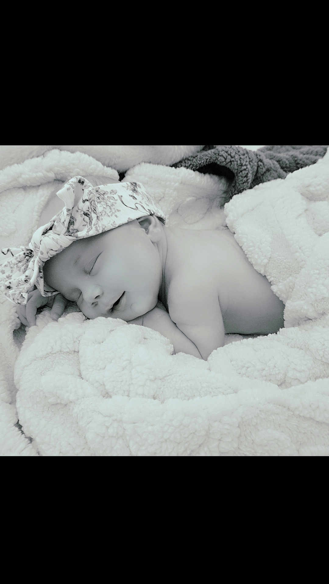 Payten joined the competition — help win amazing prizes! baby, blanket, bow, cheek, closed_eyes, cozy, cuddle, hand, headband, infant, lying_down, monochrome, newborn, nursery, peaceful, portrait, skin, sleeping, smile, soft_texture