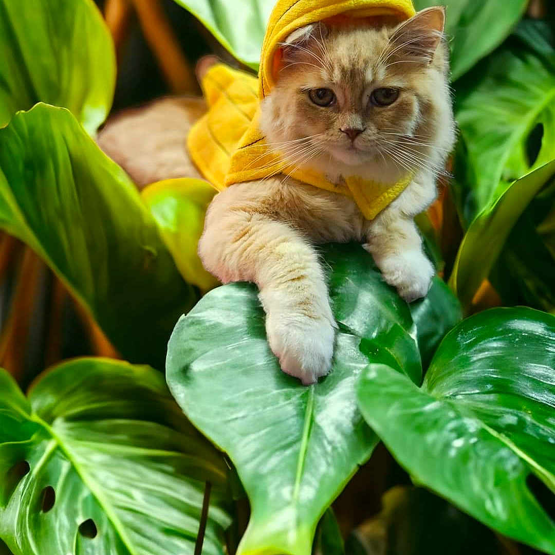 Archie joined the competition — help win amazing prizes! animal, blanket, cat, face, flower, food, fruit, head, herbal, herbs, kitten, land, leaf, manx, pear, person, pet, plant, pottedplant, produce