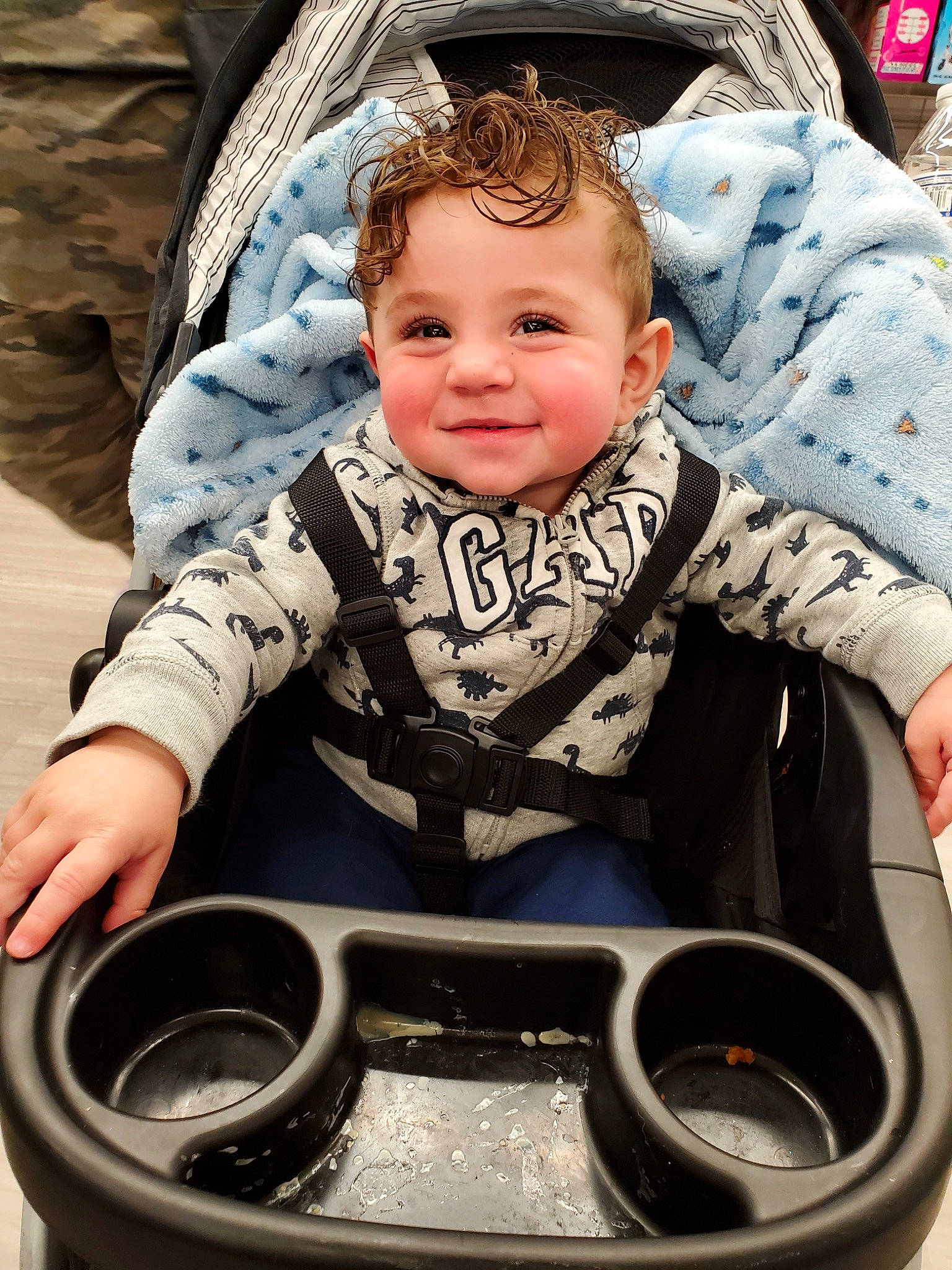 Cruz joined the competition — help win amazing prizes! baby, baby_products, baby_toddler_clothing, cheek, child, cool, eye, facial_expression, fun, happy, head, iris, joy, pattern, person, photograph, product, sitting, sleeve, smile