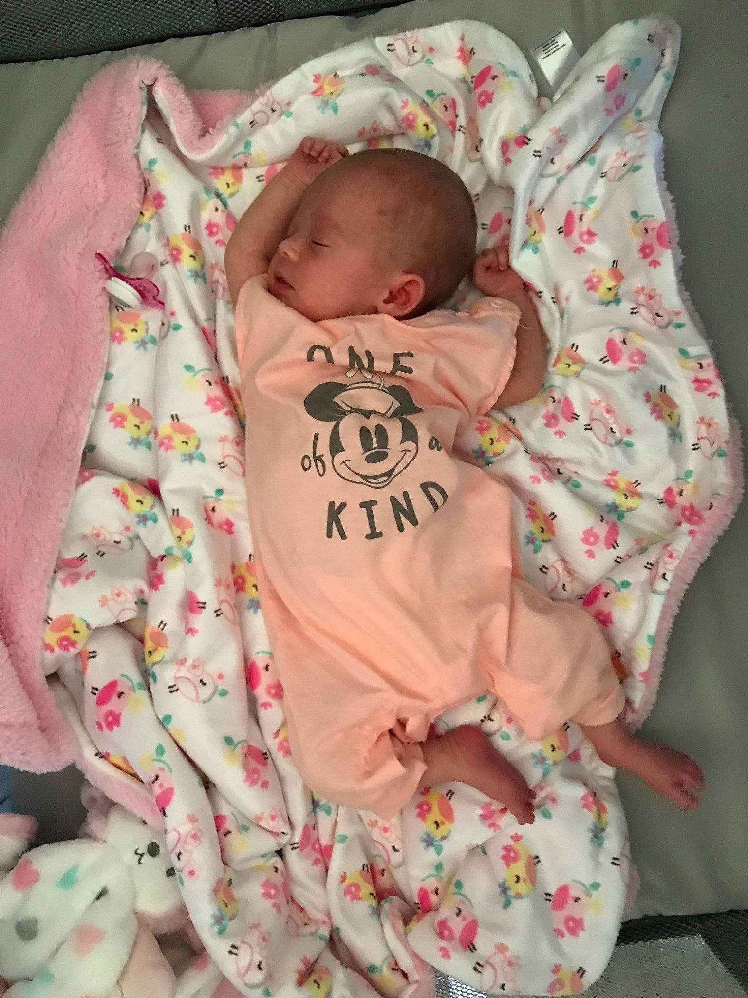 Mattie is registered to the contest to win money with this photo: baby, baby_sleeping, baby_toddler_clothing, child, linens, nap_mat, person, pink, sleep, textile, toddler