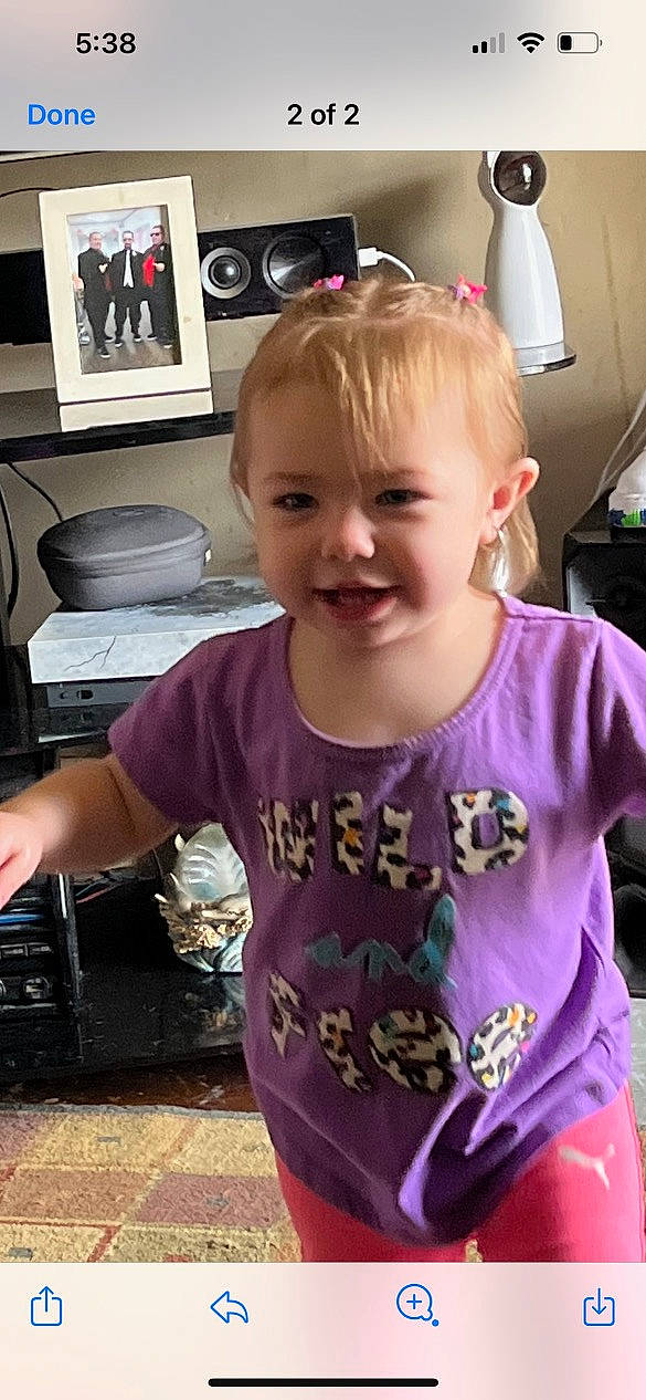 Mckenna joined the competition — help win amazing prizes! audio_equipment, baby_toddler_clothing, blond, cheek, child, computer_keyboard, cool, eyewear, fun, hair, hairstyle, happy, joy, magenta, organ, person, pink, purple, sleeve, smile