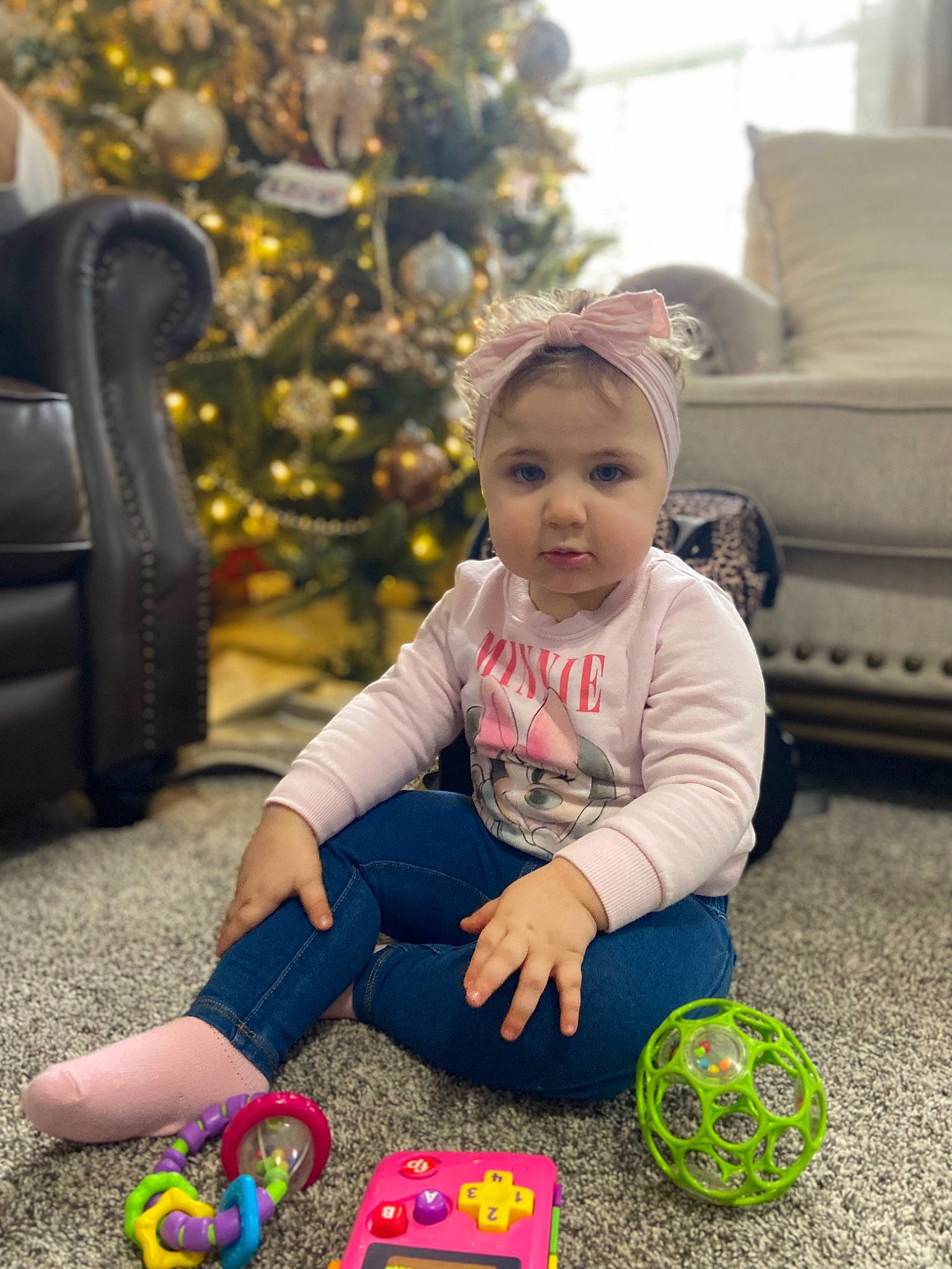 Paisley joined the competition — help win amazing prizes! baby, baby_playing_with_toys, baby_toddler_clothing, ball, child, couch, event, flooring, fun, grass, happy, headwear, leisure, people, person, sitting, sock, toddler, toy, white