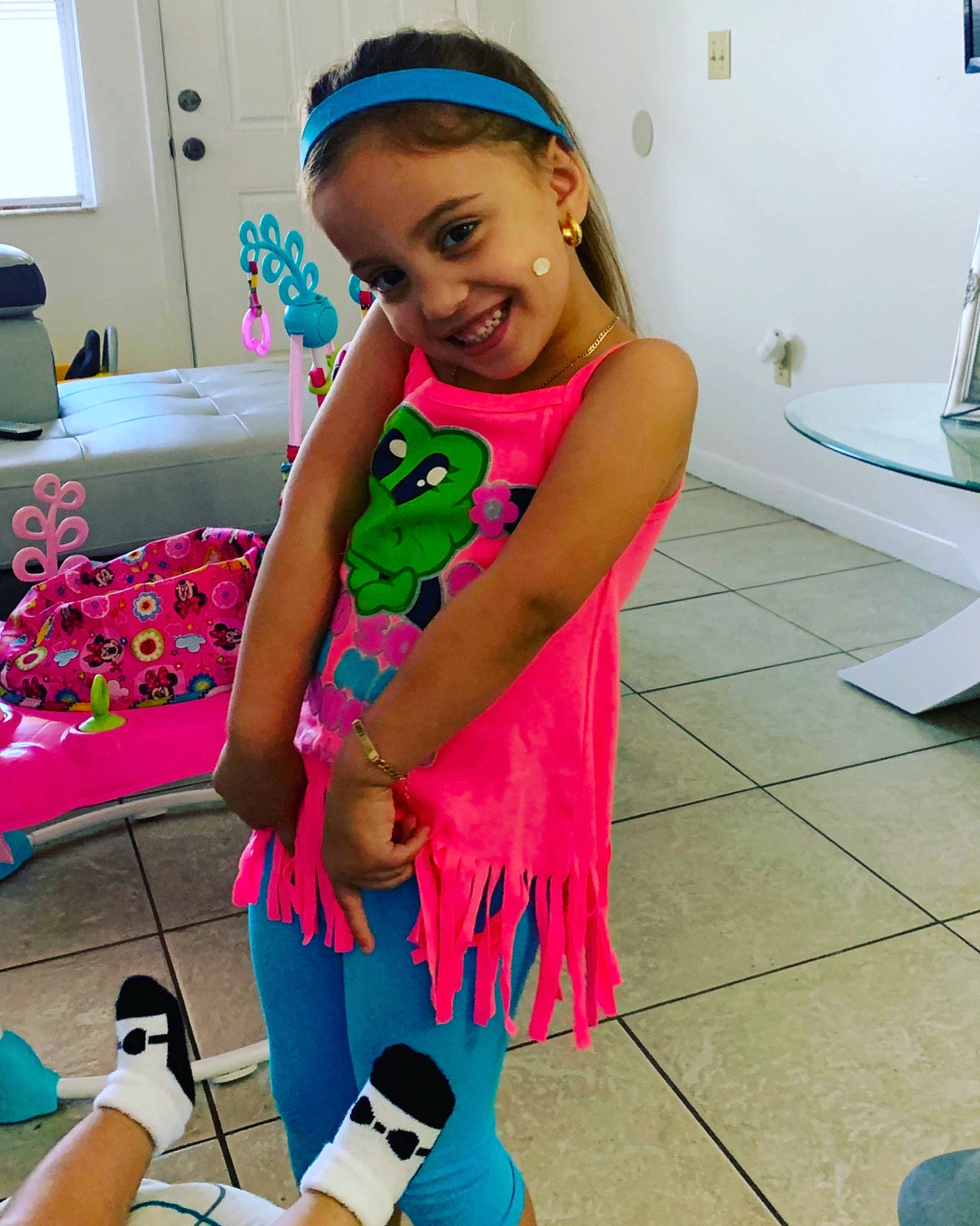 Jade Arias is registered to the contest to win money with this photo: child, costume, joy, person, pink, play, toddler, vacation
