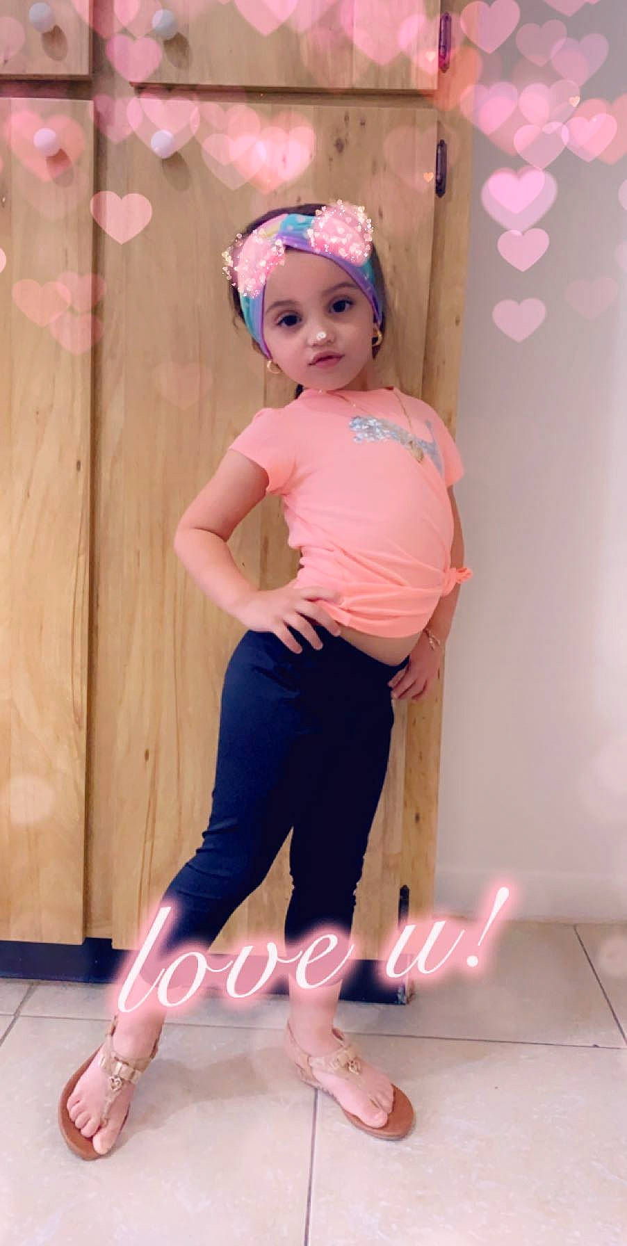 Jade Arias joined the competition — help win amazing prizes! child, child_model, clothing, costume, dance, hair_accessory, headband, headgear, person, pink, sportswear, toddler