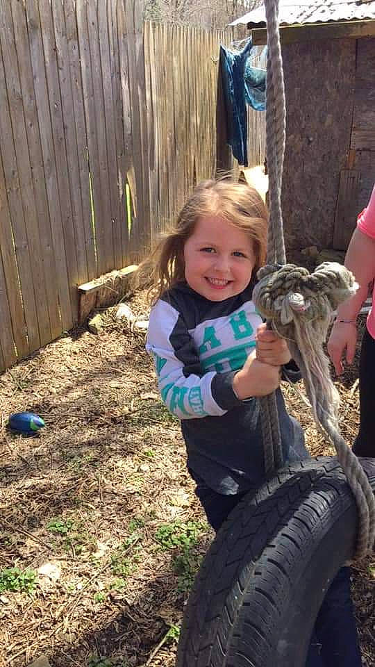 Kensleigh joined the competition — help win amazing prizes! automotive_tire, child, fun, joy, person, plant, play, smile, soil, swing, tire, toddler, tree